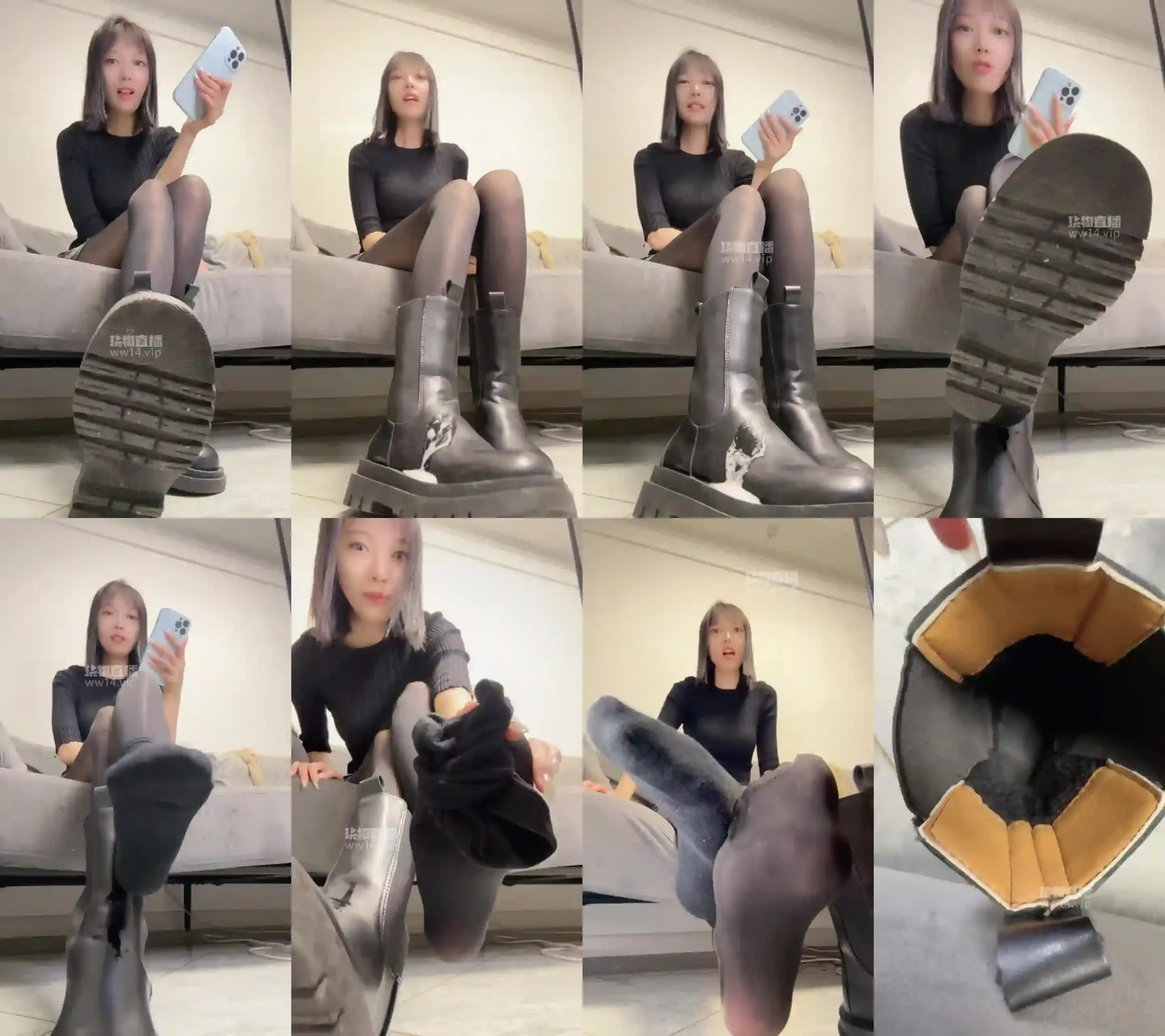 酒鸽 – 厚黑短靴黑棉袜