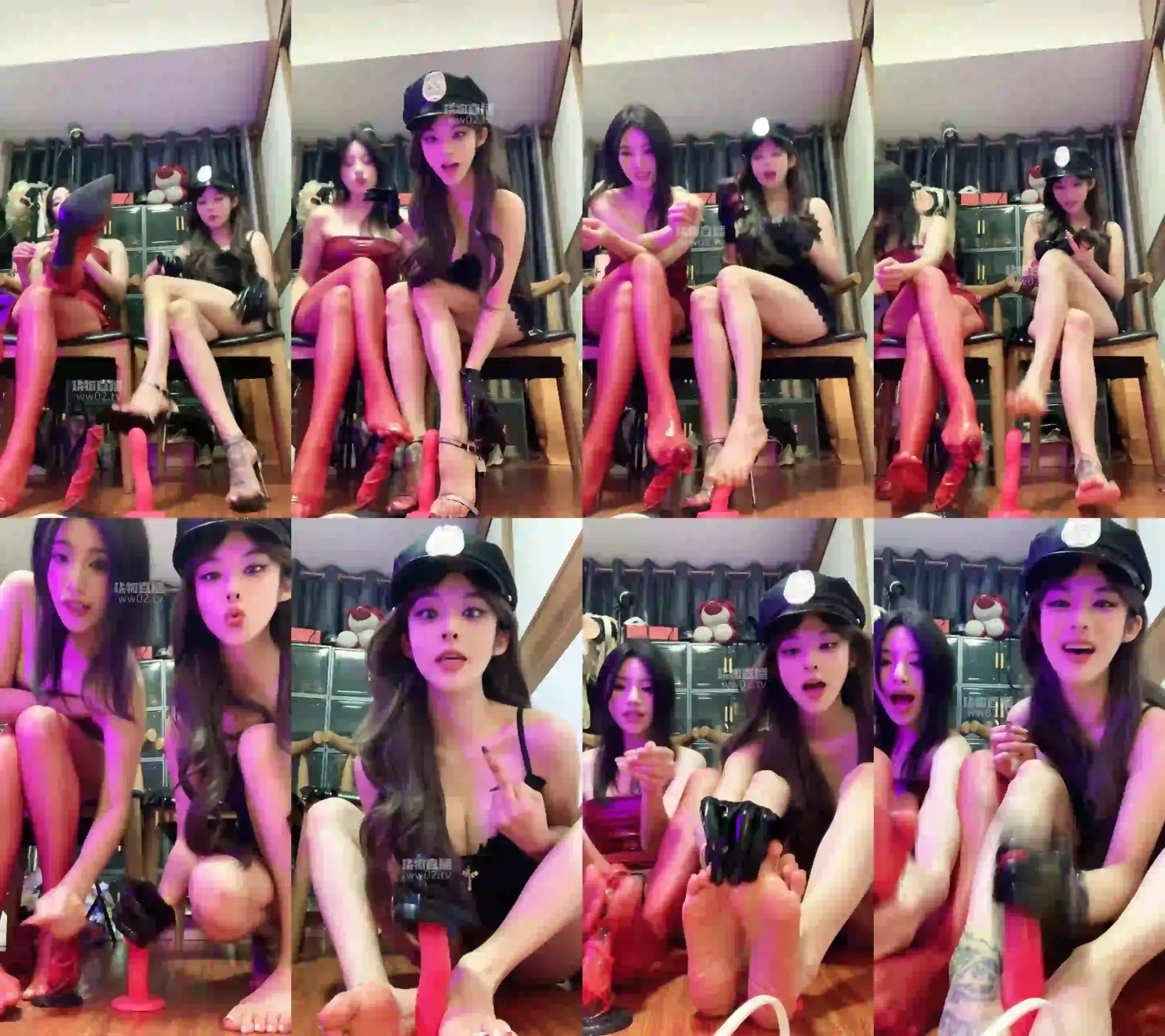 不知名美女 – 红丝vs裸足油足榨