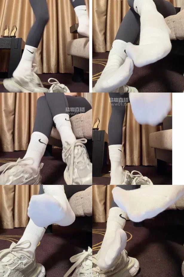 妍大大 – 粗口白袜瑜伽裤寸止榨