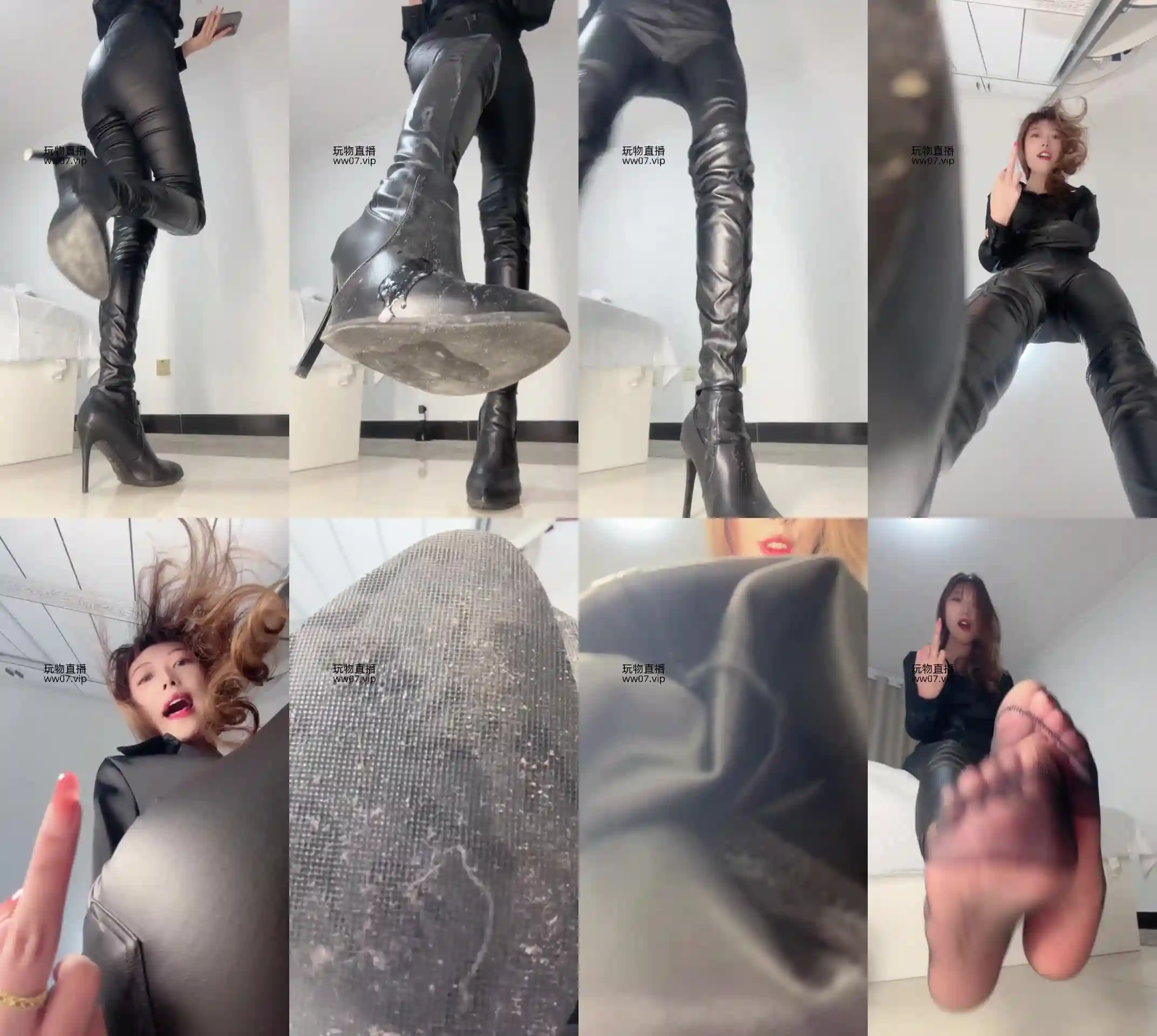 酒鸽 – 皮裤皮靴强制羞辱