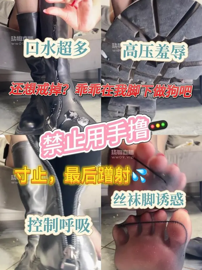 酒鸽 – 平底靴油亮黑丝